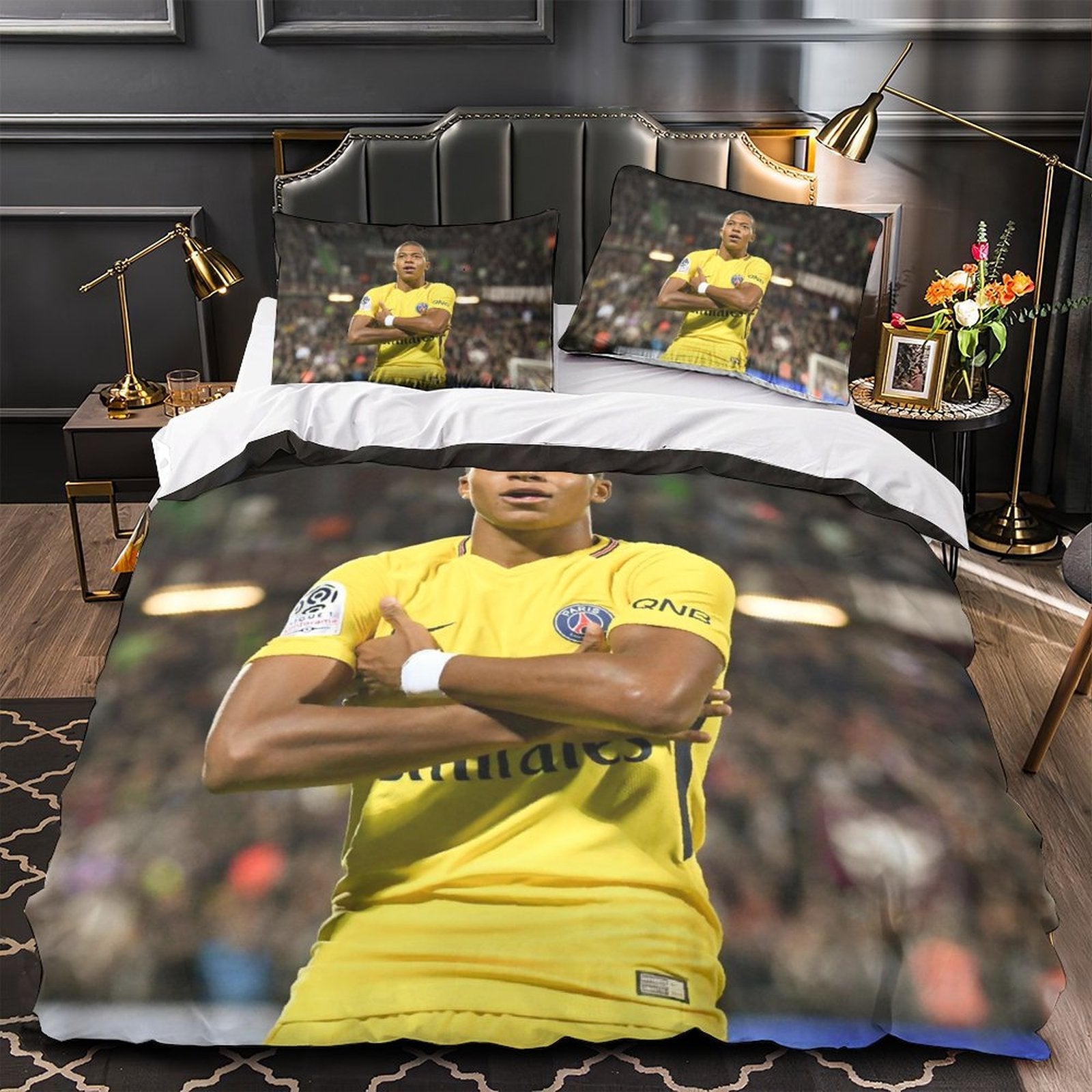2026 NEW Kylian Mbappé Pattern Bedding Set Quilt Cover Without Filler