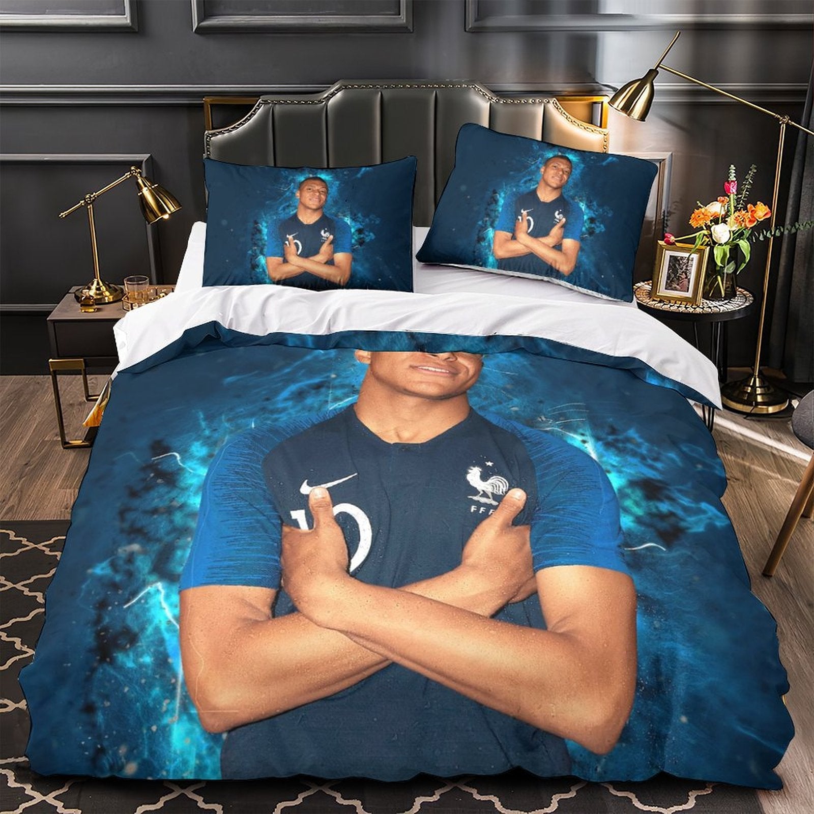 2026 NEW Kylian Mbappé Pattern Bedding Set Quilt Cover Without Filler