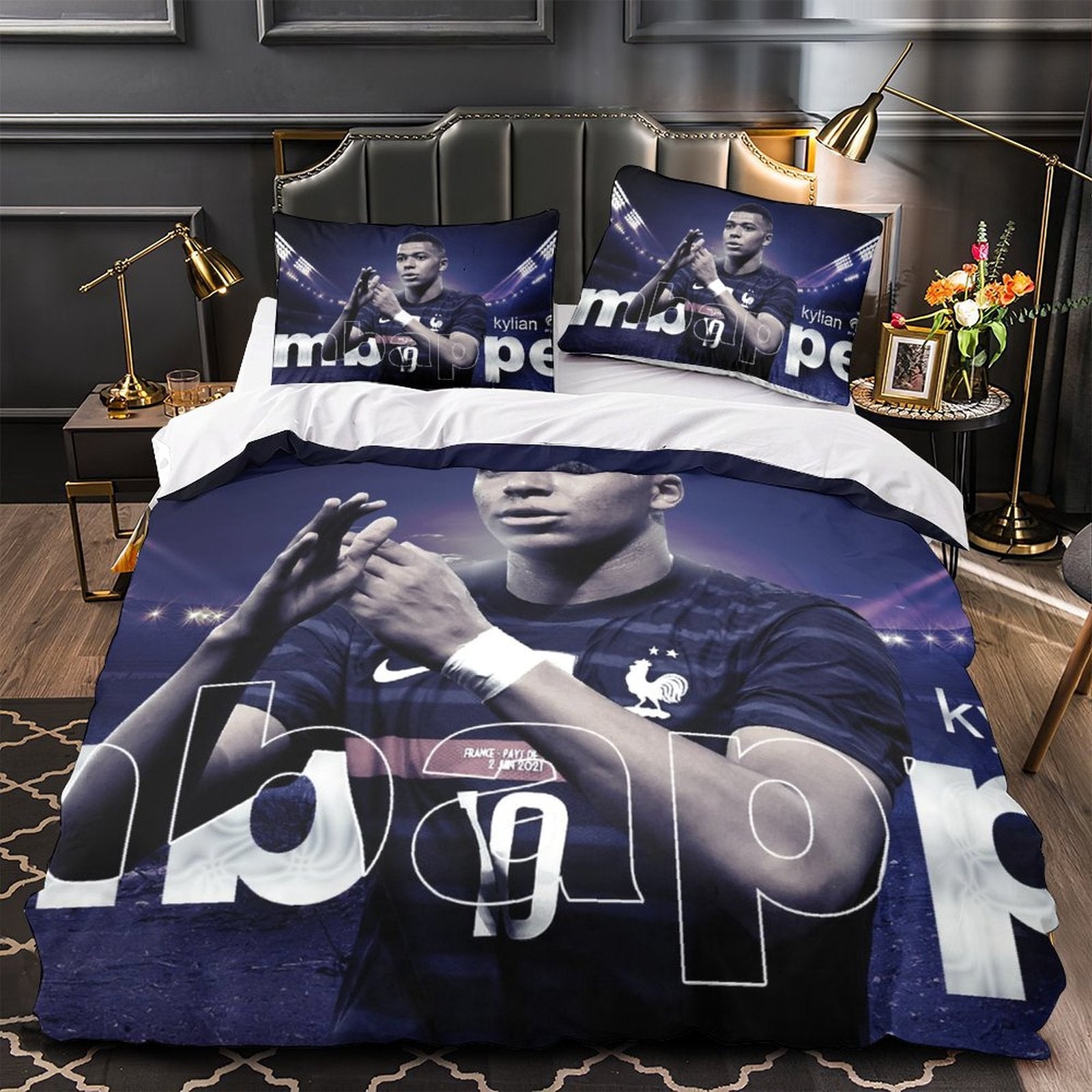 2026 NEW Kylian Mbappé Pattern Bedding Set Quilt Cover Without Filler