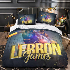 2025 NEW Lakers LeBron Raymone James Bedding Set Pattern Quilt Duvet Cover