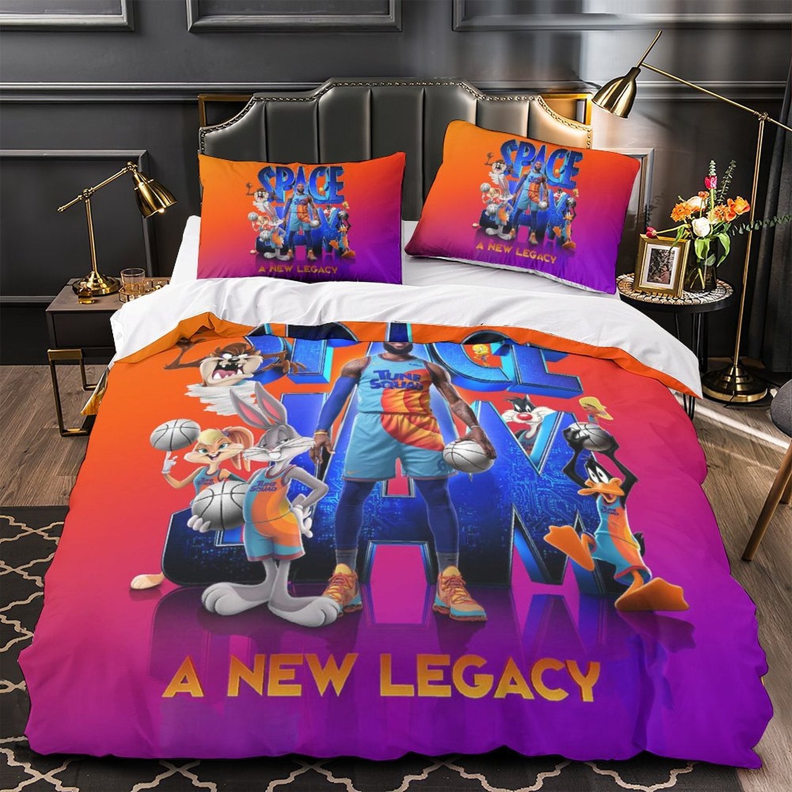2025 NEW Lakers LeBron Raymone James Bedding Set Pattern Quilt Duvet Cover