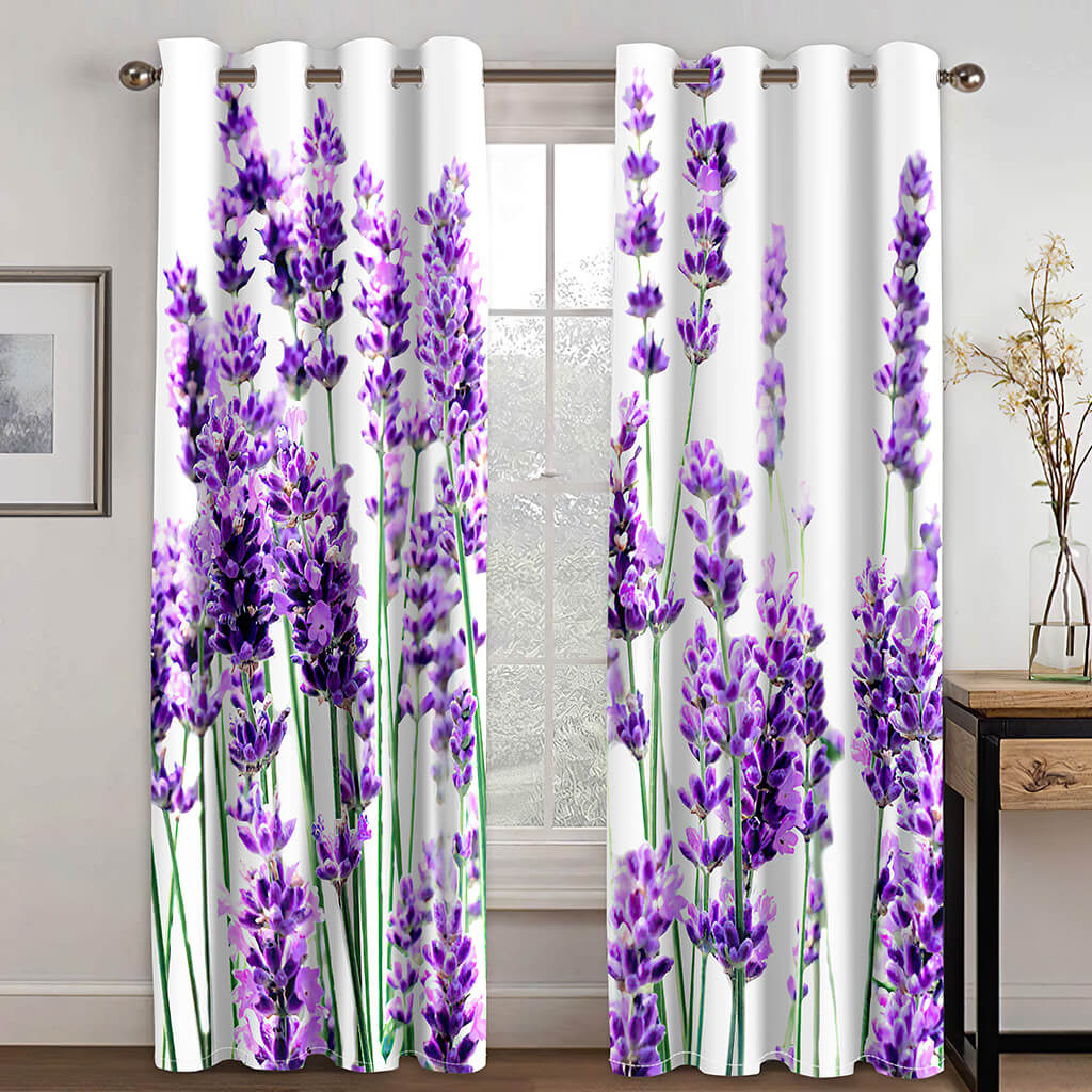 2024 NEW Lavender Curtains Blackout Window Treatments Drapes for Room Decoration