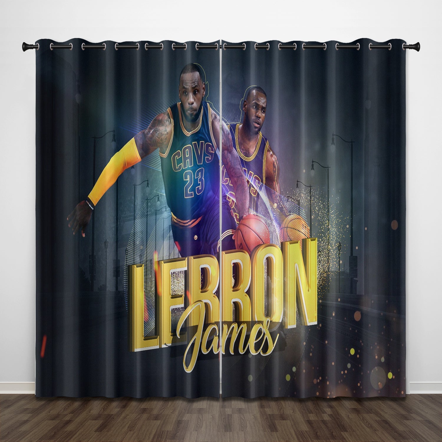 2024 NEW LeBron James LBJ Curtains Pattern Blackout Window Drapes