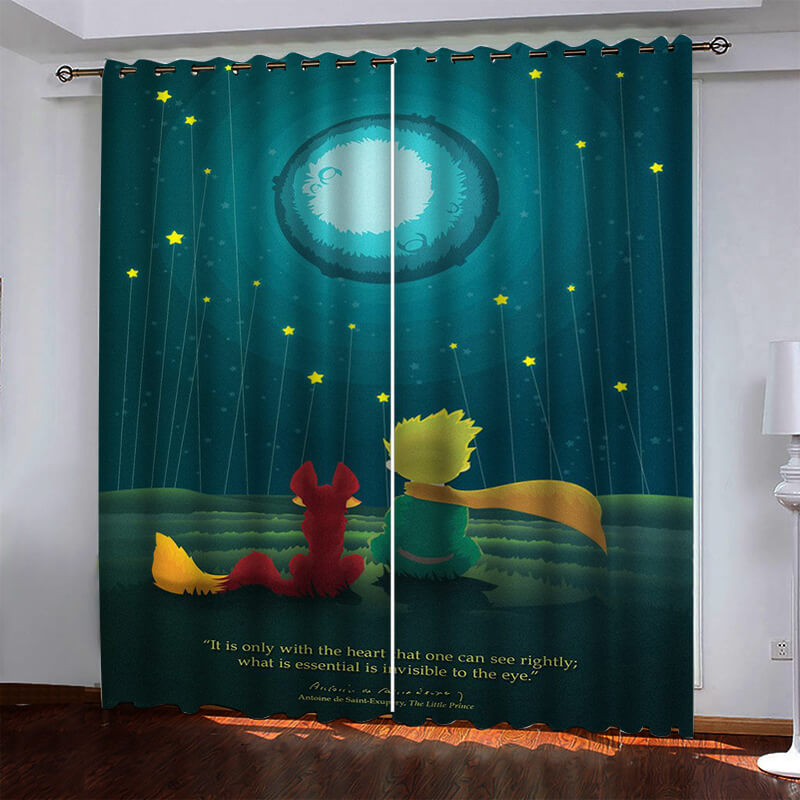 2024 NEW Le Petit Prince Pattern Curtains Blackout Window Drapes