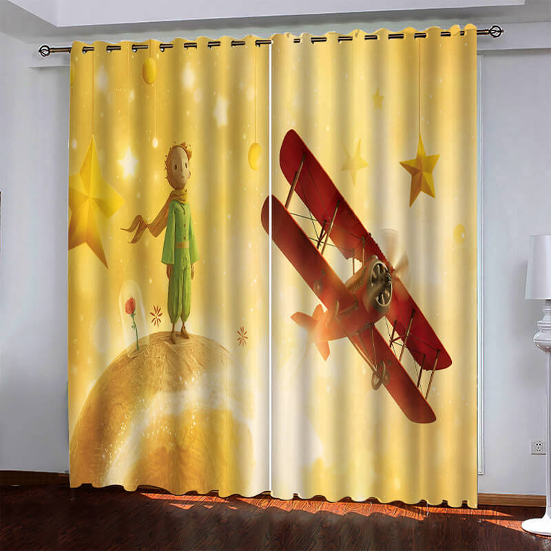 2024 NEW Le Petit Prince Pattern Curtains Blackout Window Drapes