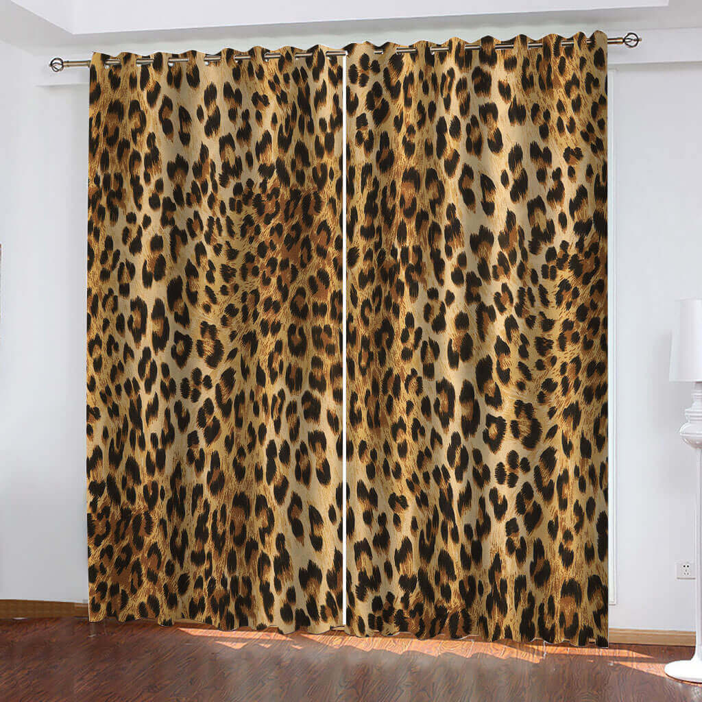 2024 NEW Leopard Print Curtains Cosplay Blackout Window Drapes Room Decoration