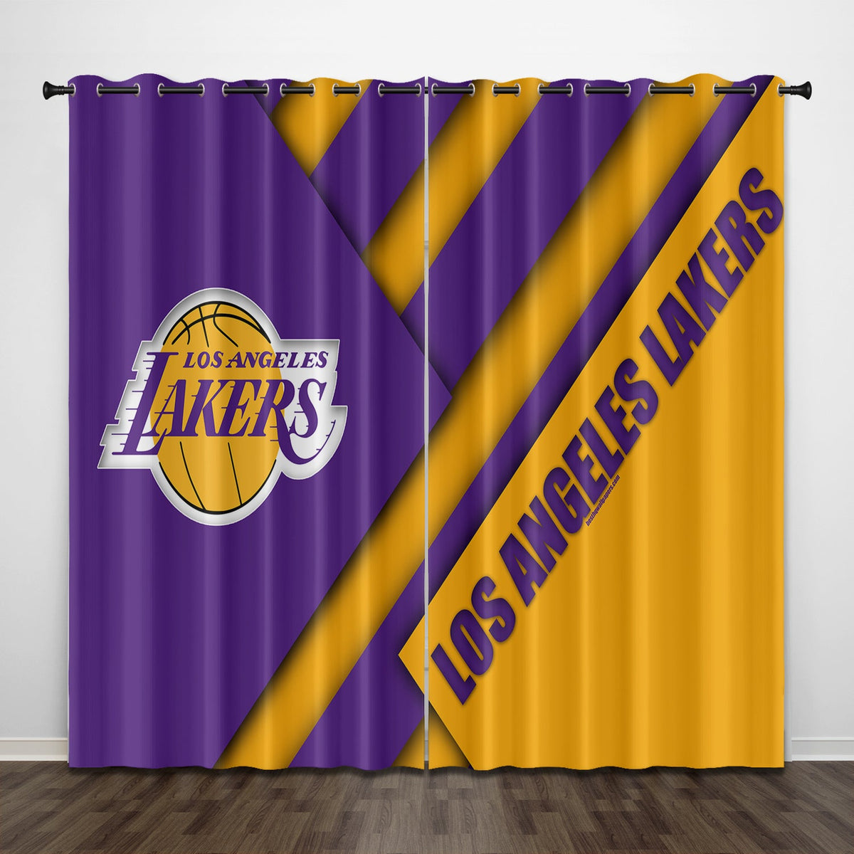 2025 NEW Los Angeles Lakers Curtains Pattern Blackout Window Drapes