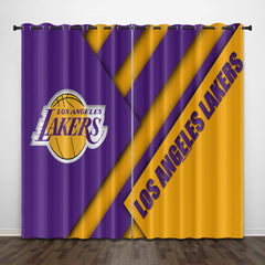 2025 NEW Los Angeles Lakers Curtains Pattern Blackout Window Drapes