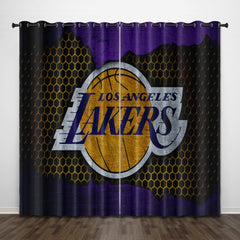 2025 NEW Los Angeles Lakers Curtains Pattern Blackout Window Drapes