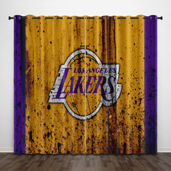 2025 NEW Los Angeles Lakers Curtains Pattern Blackout Window Drapes