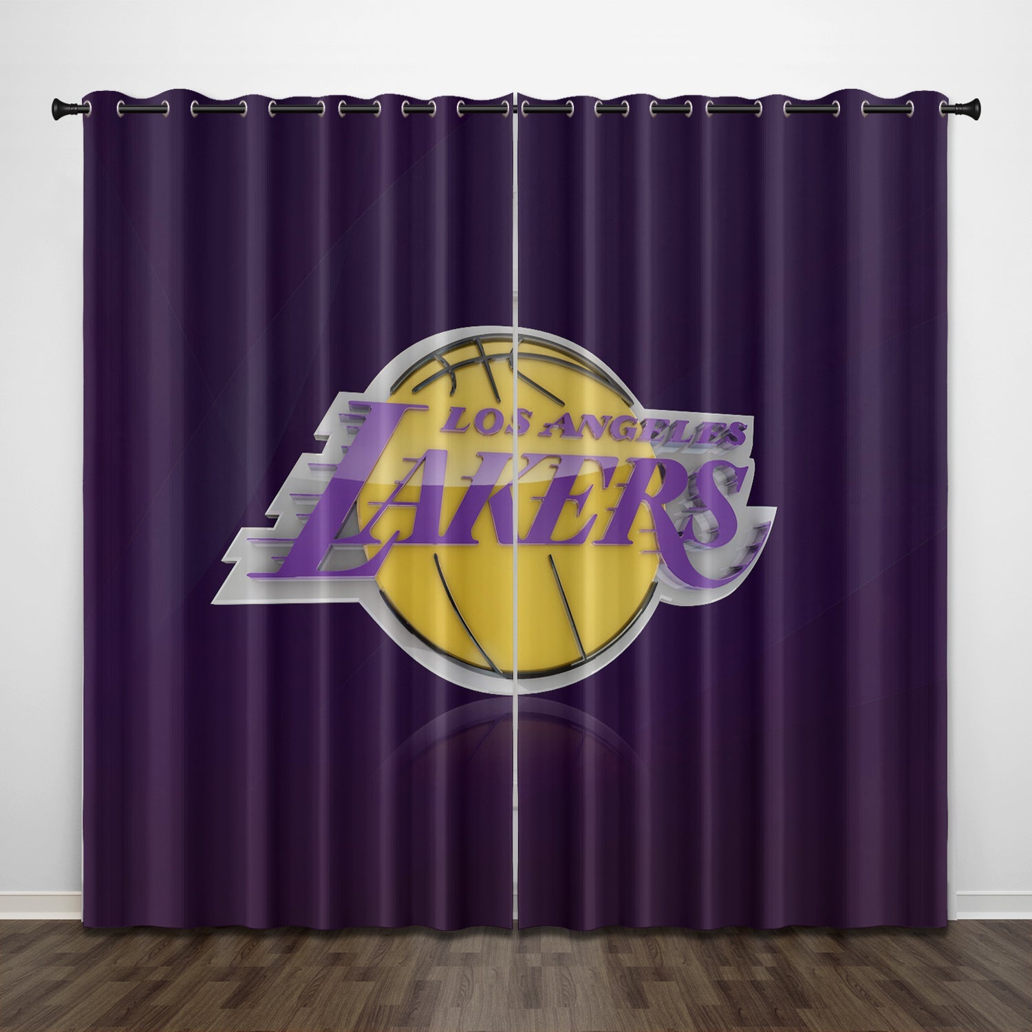 2025 NEW Los Angeles Lakers Curtains Pattern Blackout Window Drapes