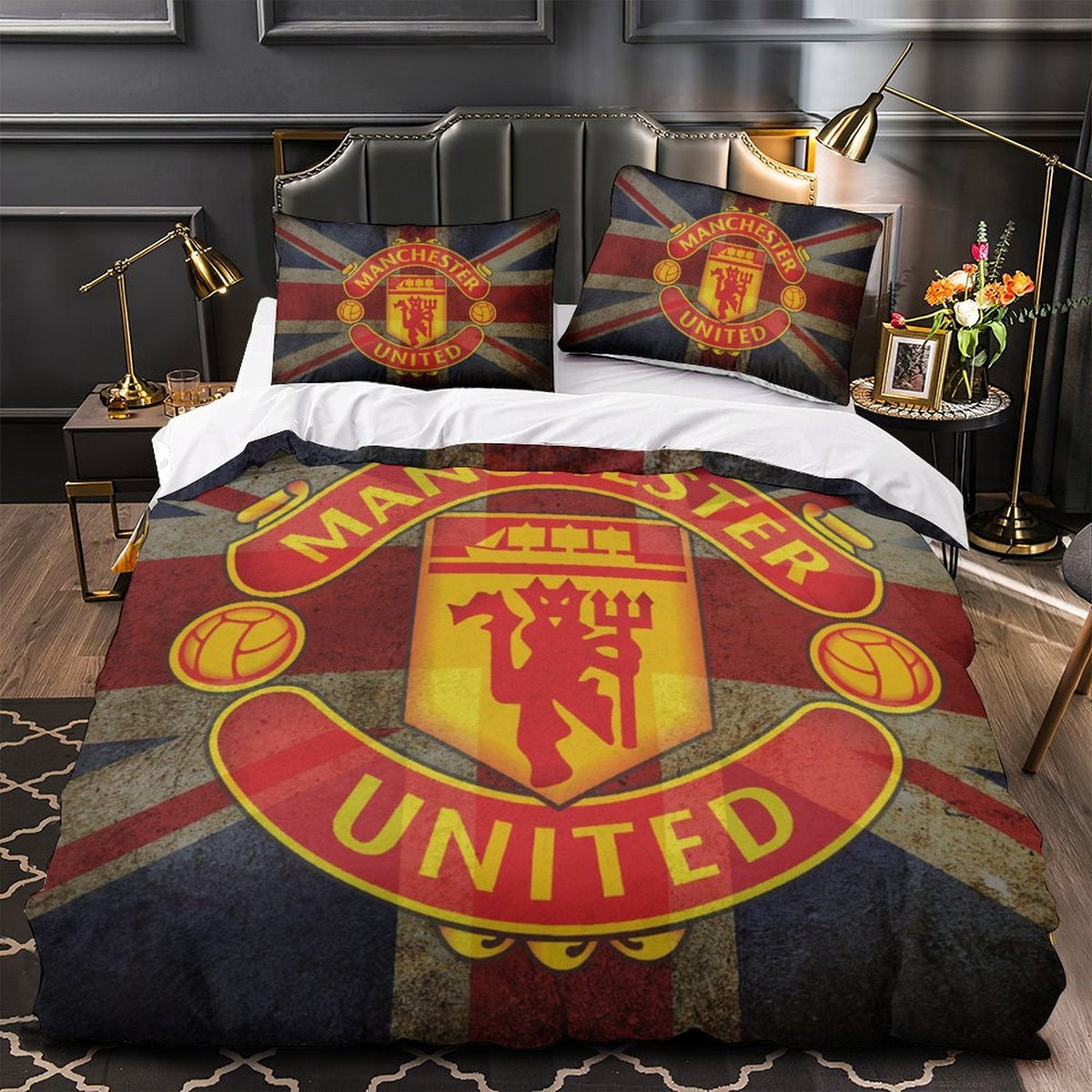 2024 NEW Manchester United Football Club Bedding Set Quilt Cover Without Filler