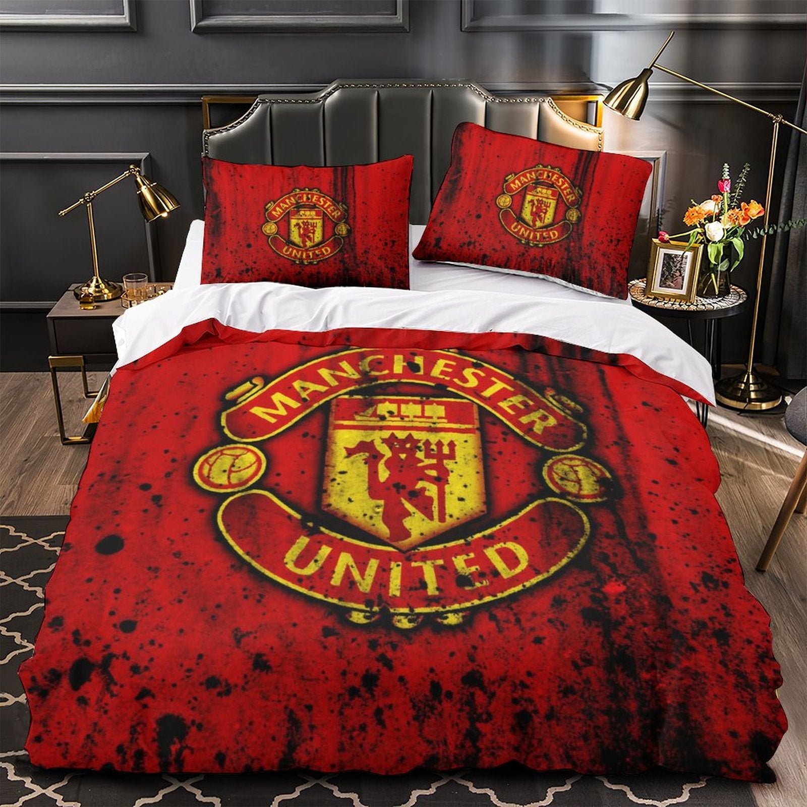 2024 NEW Manchester United Football Club Bedding Set Quilt Cover Without Filler