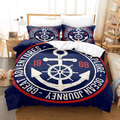 2024 NEW Marine Anchor Bedding Set Quilt Cover Room Decoration