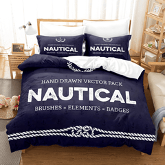 2024 NEW Marine Anchor Bedding Set Quilt Cover Room Decoration