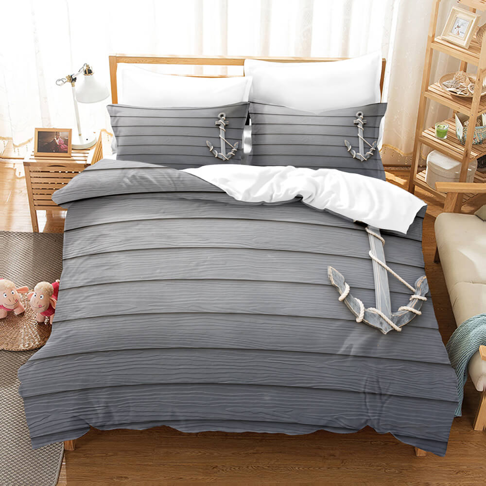 2024 NEW Marine Anchor Bedding Set Quilt Cover Room Decoration