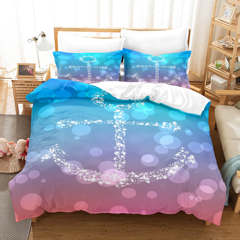 2024 NEW Marine Anchor Bedding Set Quilt Cover Room Decoration