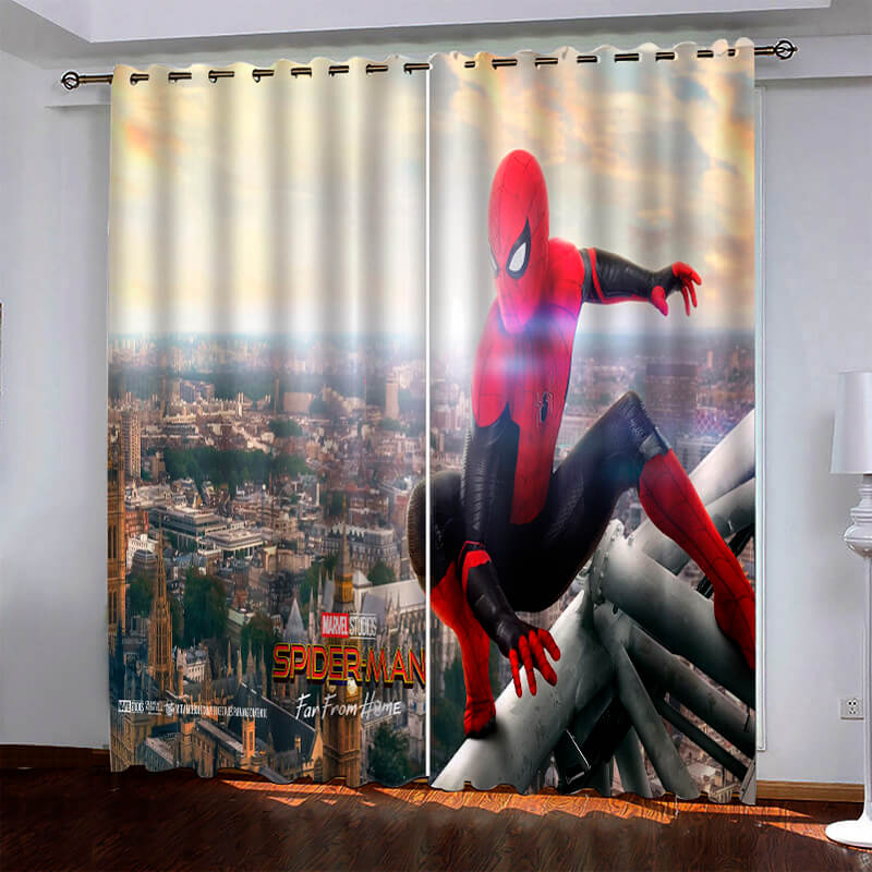 2024 NEW Marvel Spiderman Pattern Curtains Blackout Window Drapes