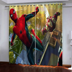 2024 NEW Marvel Spiderman Pattern Curtains Blackout Window Drapes