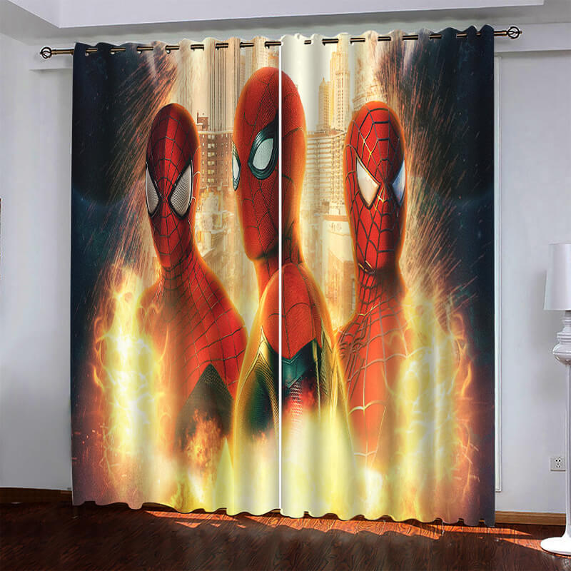 2024 NEW Marvel Superhero Spiderman Pattern Curtains Blackout Window Drapes