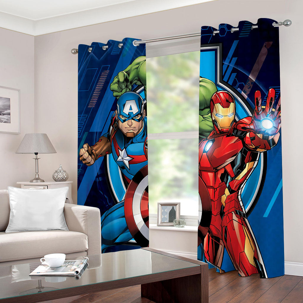 2024 NEW Avengers Curtains Pattern Blackout Window Drapes