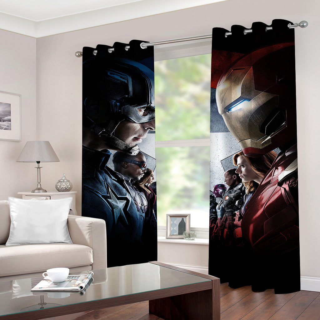 2024 NEW Marvel The Avengers Pattern Curtains Blackout Window Drapes