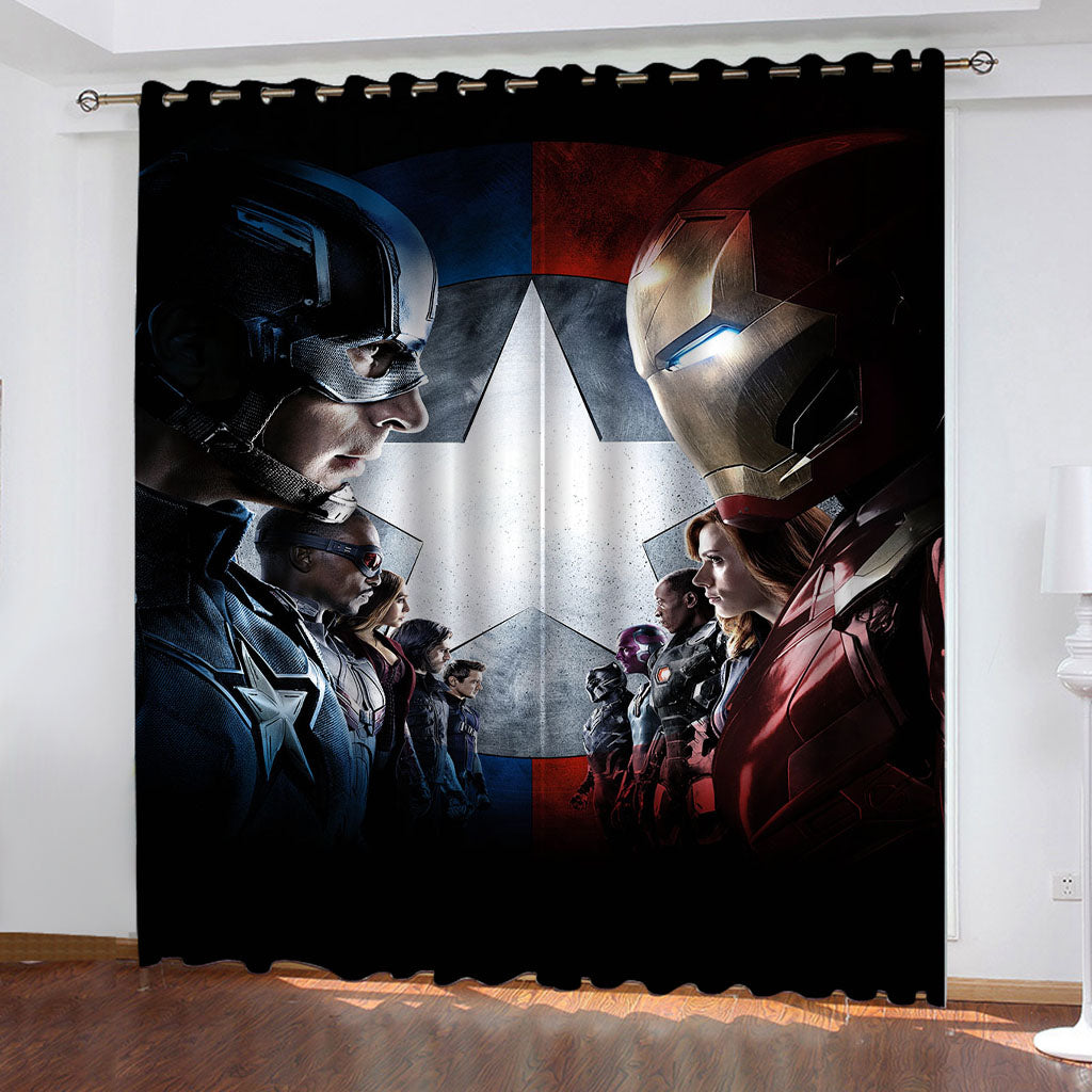 2024 NEW Marvel The Avengers Pattern Curtains Blackout Window Drapes