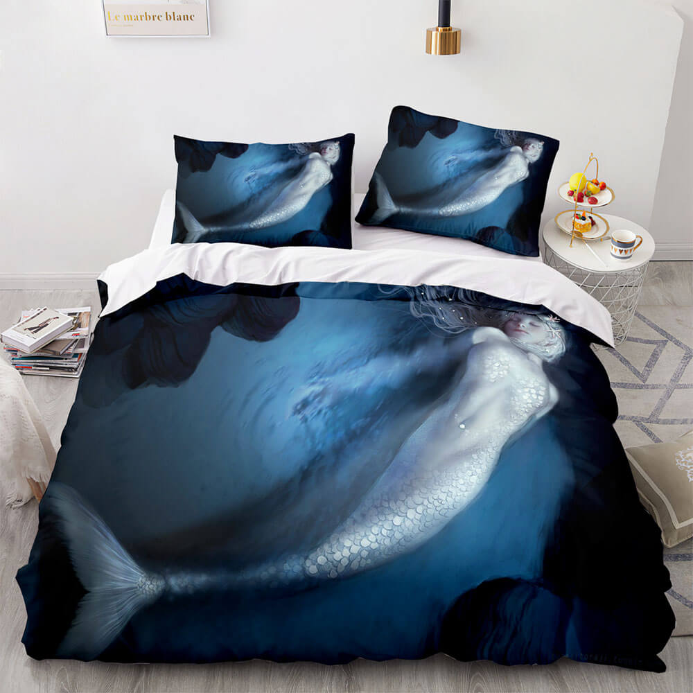 2024 NEW Mermaid Cosplay Bedding Set Kids Quilt Cover