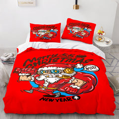 2024 NEW Merry Christmas Pattern Bedding Sets Quilt Cover Room Decoration