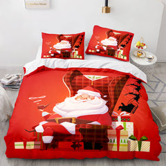 2024 NEW Merry Christmas Pattern Bedding Sets Quilt Cover Room Decoration
