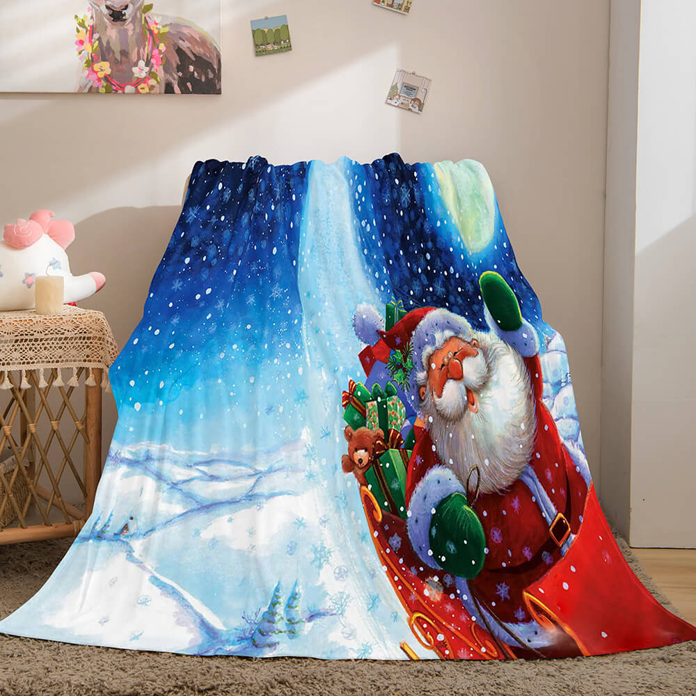 2024 NEW Merry Christmas Flannel Fleece Throw Cosplay Blanket