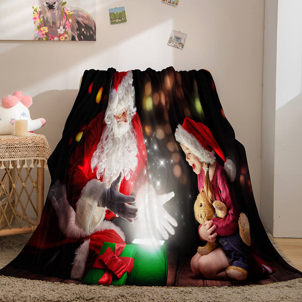 2024 NEW Merry Christmas Flannel Fleece Throw Cosplay Blanket