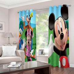 2024 NEW Mickey Mouse Curtains 2 Panels Blackout Window Drapes for Room Decoration