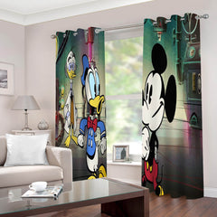 2024 NEW Mickey Mouse Curtains 2 Panels Blackout Window Drapes for Room Decoration