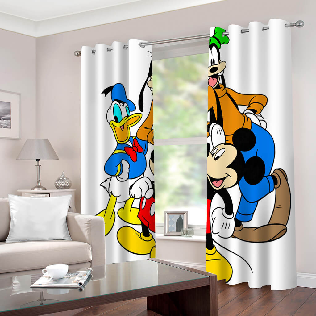 2024 NEW Mickey Mouse Curtains 2 Panels Blackout Window Drapes for Room Decoration