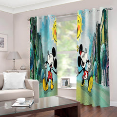 2024 NEW Mickey Mouse Curtains 2 Panels Blackout Window Drapes for Room Decoration
