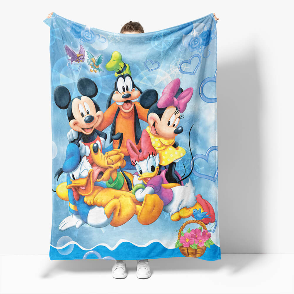 2024 NEW Mickey Mouse Minnie Mouse Flannel Fleece Throw Blanket