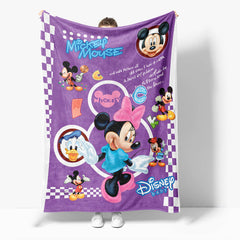 2024 NEW Mickey Mouse Minnie Mouse Flannel Fleece Throw Blanket