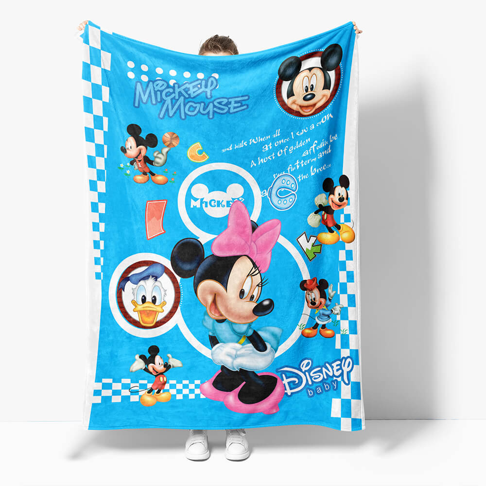 2024 NEW Mickey Mouse Minnie Mouse Flannel Fleece Throw Blanket