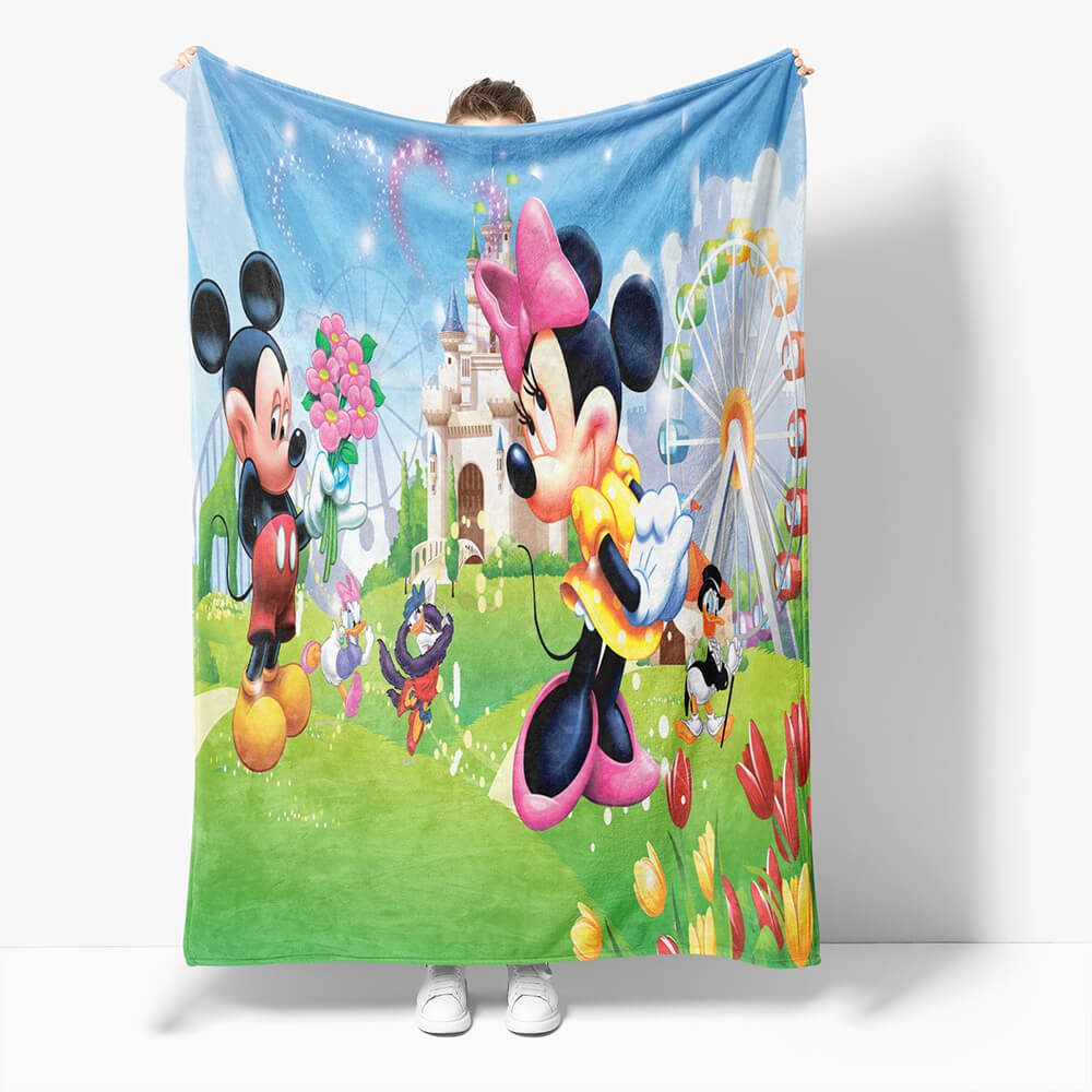 2024 NEW Mickey Mouse Minnie Mouse Flannel Fleece Throw Blanket