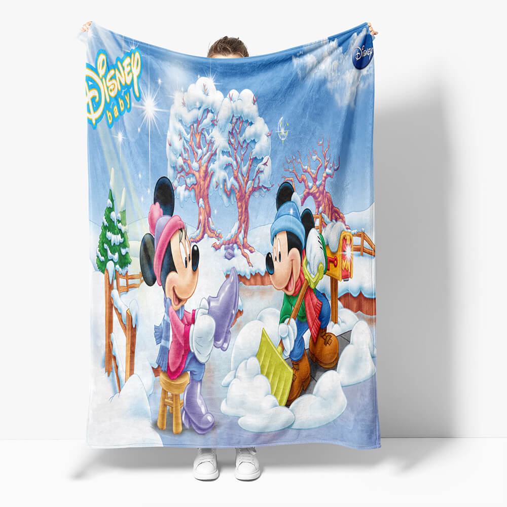 2024 NEW Mickey Mouse Minnie Mouse Flannel Fleece Throw Blanket