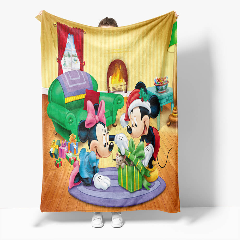 2024 NEW Mickey Mouse Minnie Mouse Flannel Fleece Throw Blanket