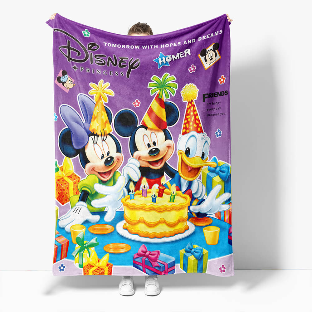 2024 NEW Mickey Mouse Minnie Mouse Flannel Fleece Throw Blanket