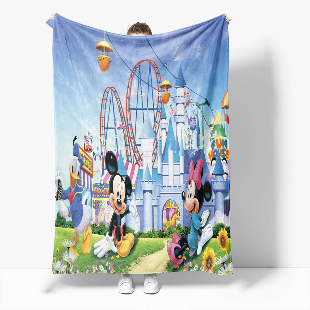 2024 NEW Mickey Mouse Minnie Mouse Flannel Fleece Throw Blanket