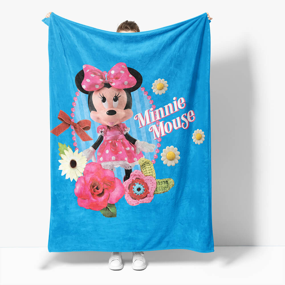 2024 NEW Mickey Mouse Minnie Mouse Flannel Fleece Throw Cosplay Blanket Set