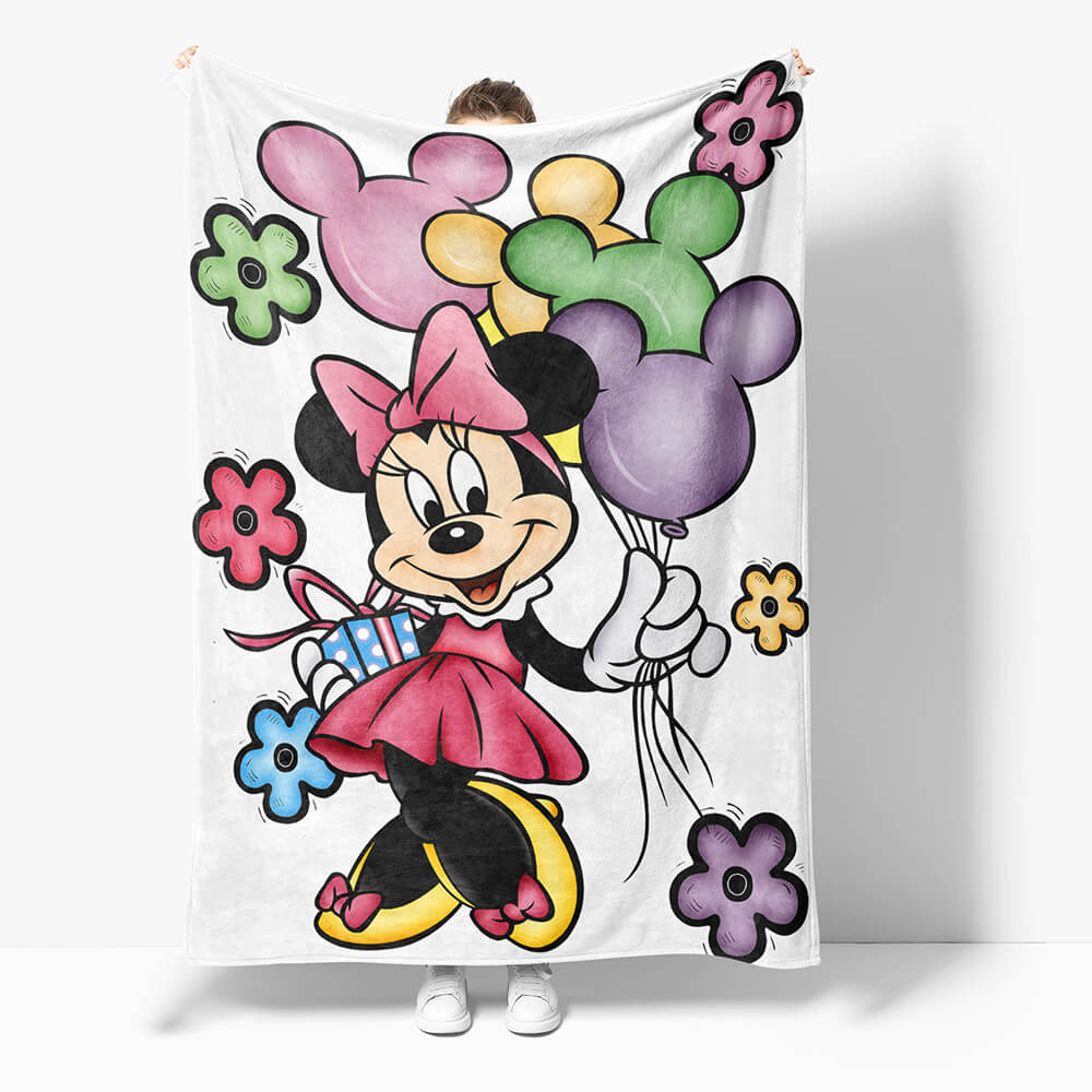 2024 NEW Mickey Mouse Minnie Mouse Flannel Fleece Throw Cosplay Blanket Set