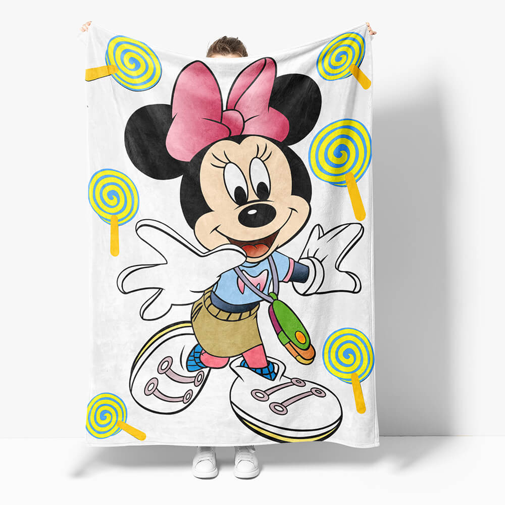 2024 NEW Mickey Mouse Minnie Mouse Flannel Fleece Throw Cosplay Blanket Set