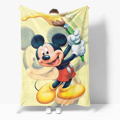 2024 NEW Mickey Mouse Minnie Mouse Flannel Fleece Throw Cosplay Blanket Set