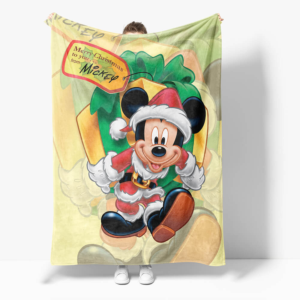 2024 NEW Mickey Mouse Minnie Mouse Flannel Fleece Throw Cosplay Blanket Set