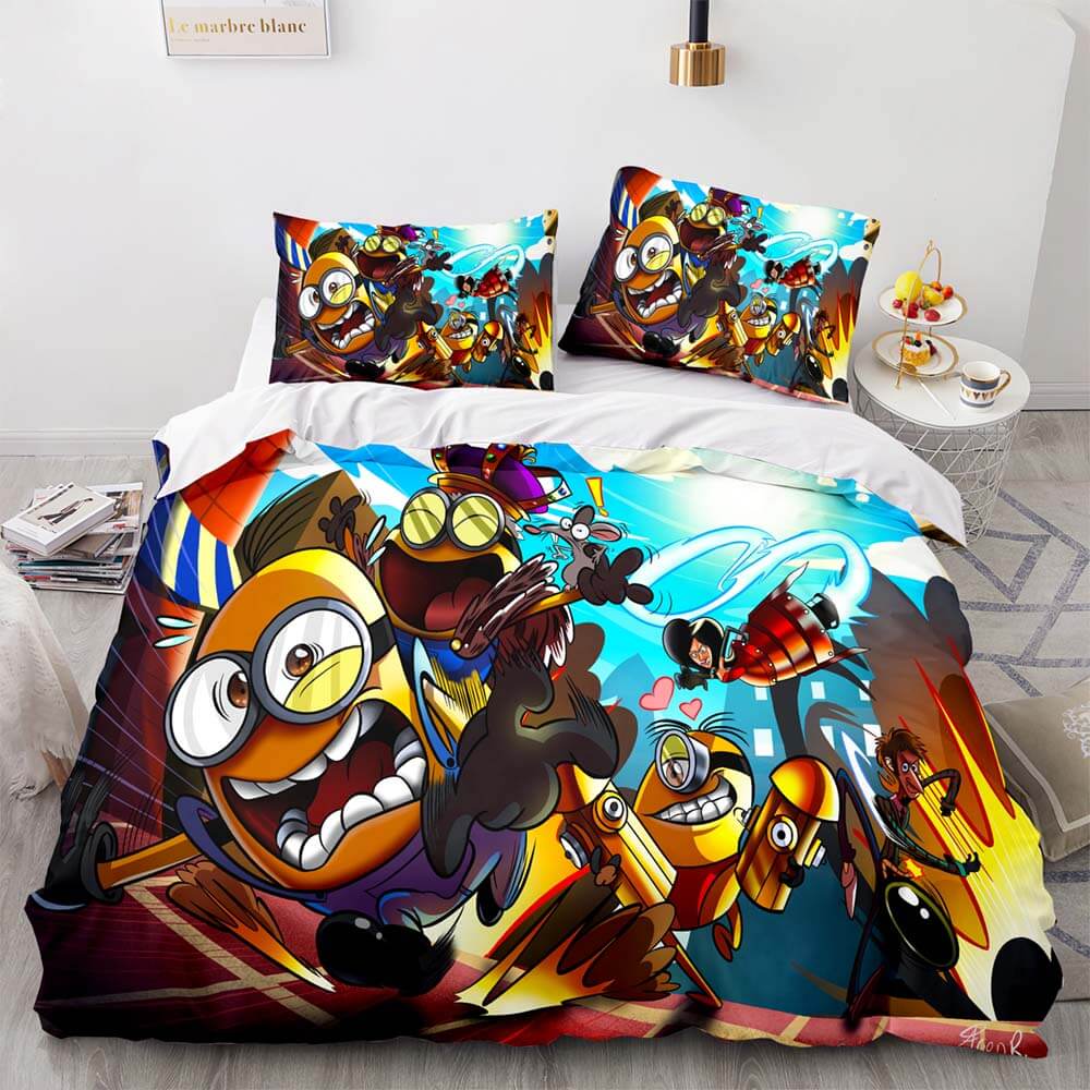 2024 NEW Minions Pattern Cosplay Bedding Set Quilt Cover